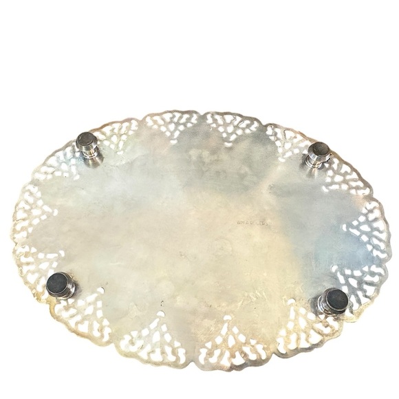 Antique Silver-Plated Vanity Tray - Picture 7 of 8